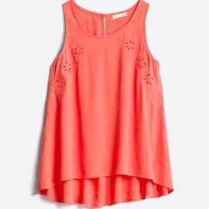 NEW - LUQ- bought on stitch fix. Tank top.  Eyelet top.  Coral.  Size XL. Coral